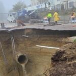 Cardiff sinkhole: City crews work over the weekend to repair expanding sinkhole in Cardiff. Courtesy photo/City of Encinitas