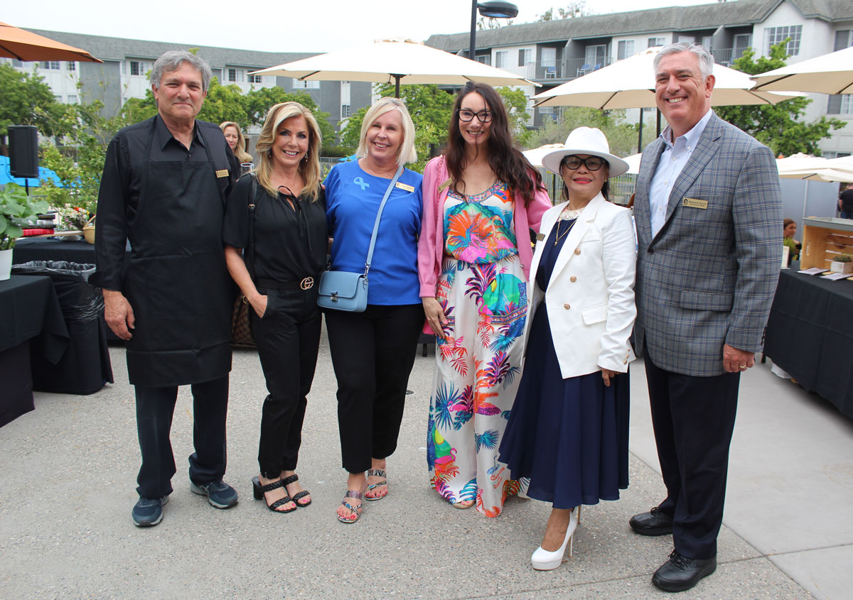 From left to right are Casa de Amparo Board of Directors Mike Platis, Liese Cornwell, Debbie Slattery, Theresa Akatiff, Marilou De La Rosa and Mike Barnett, who is also the chief executive officer. The nonprofit held its annual “Meet the Chefs” on April 30 at the Hilton Del Mar to benefit the region’s foster youth. Steve Puterski
