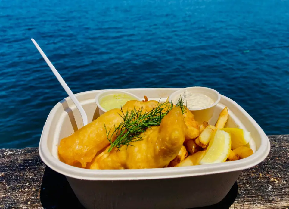 Fish and chips at Brine Box on the Oceanside pier. Photo by David Boylan