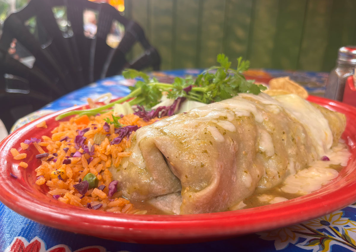 Ultimate Green Burrito on the seasonal menu at Casa de Bandini. Photo by Jordan P. Ingram