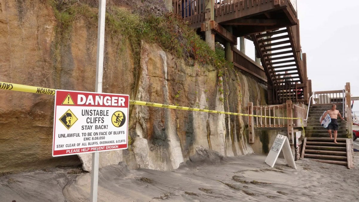 A portion of a cliff at Grandview Beach broke away from the bluff on Aug. 2, 2019, killing three women. Courtesy photo