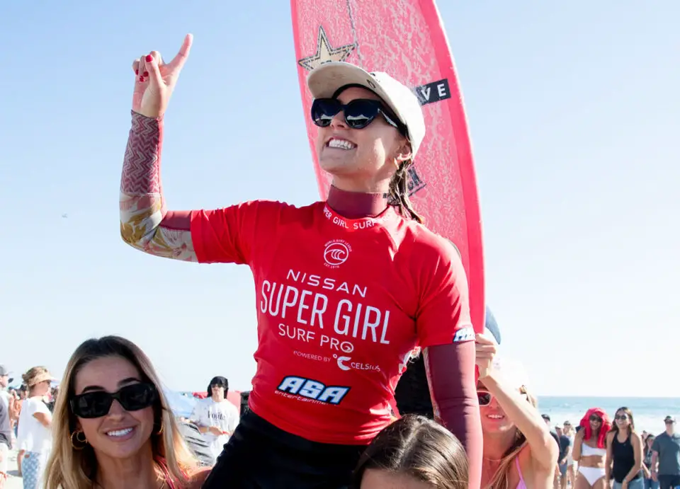 Alyssa Spencer of Encinitas claimed her second Super Girl cape on Sunday at Oceanside pier. Courtesy photo/Super Girl