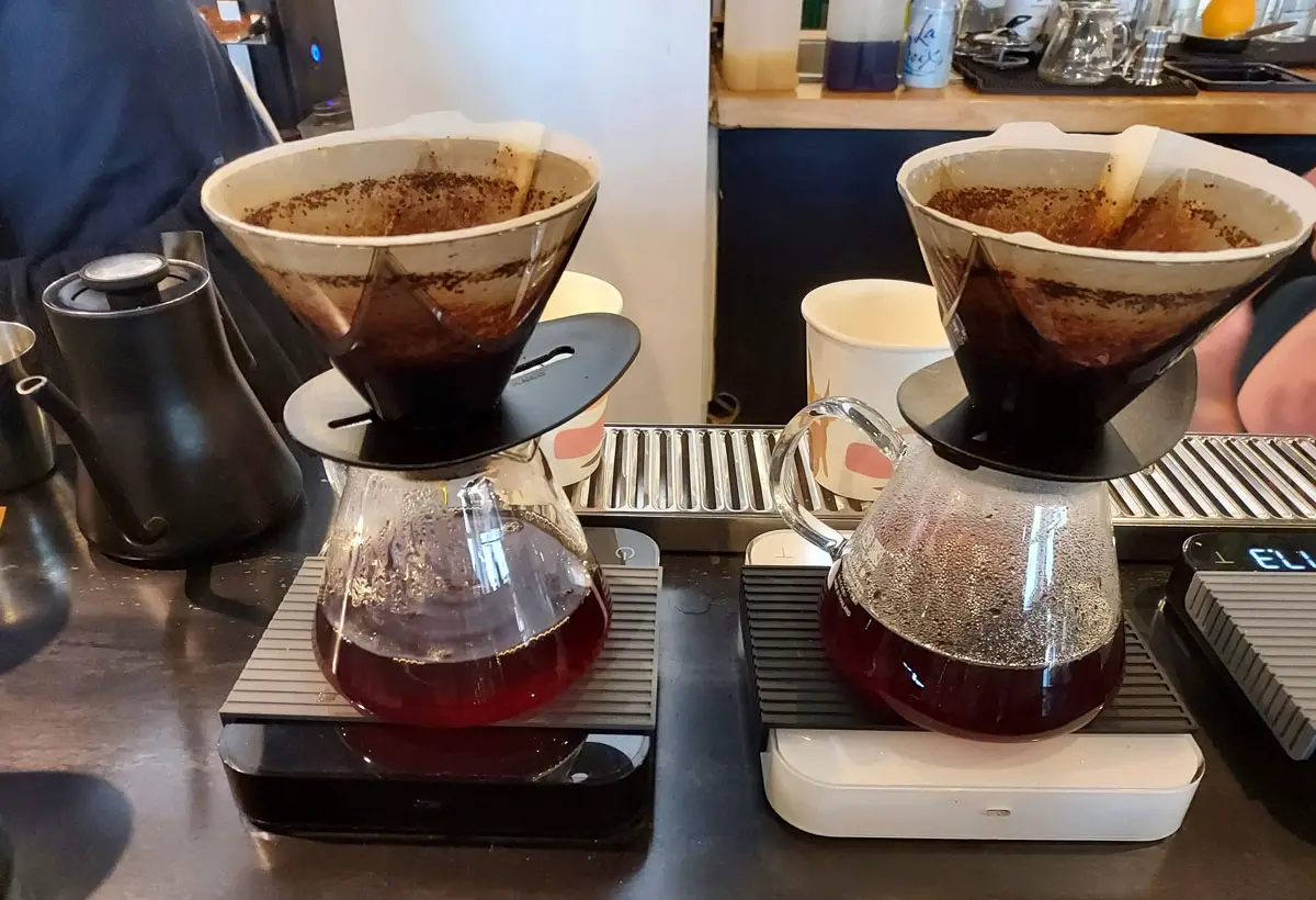 Pour-over coffee at Steady State Roasting. Photo by Ryan Woldt