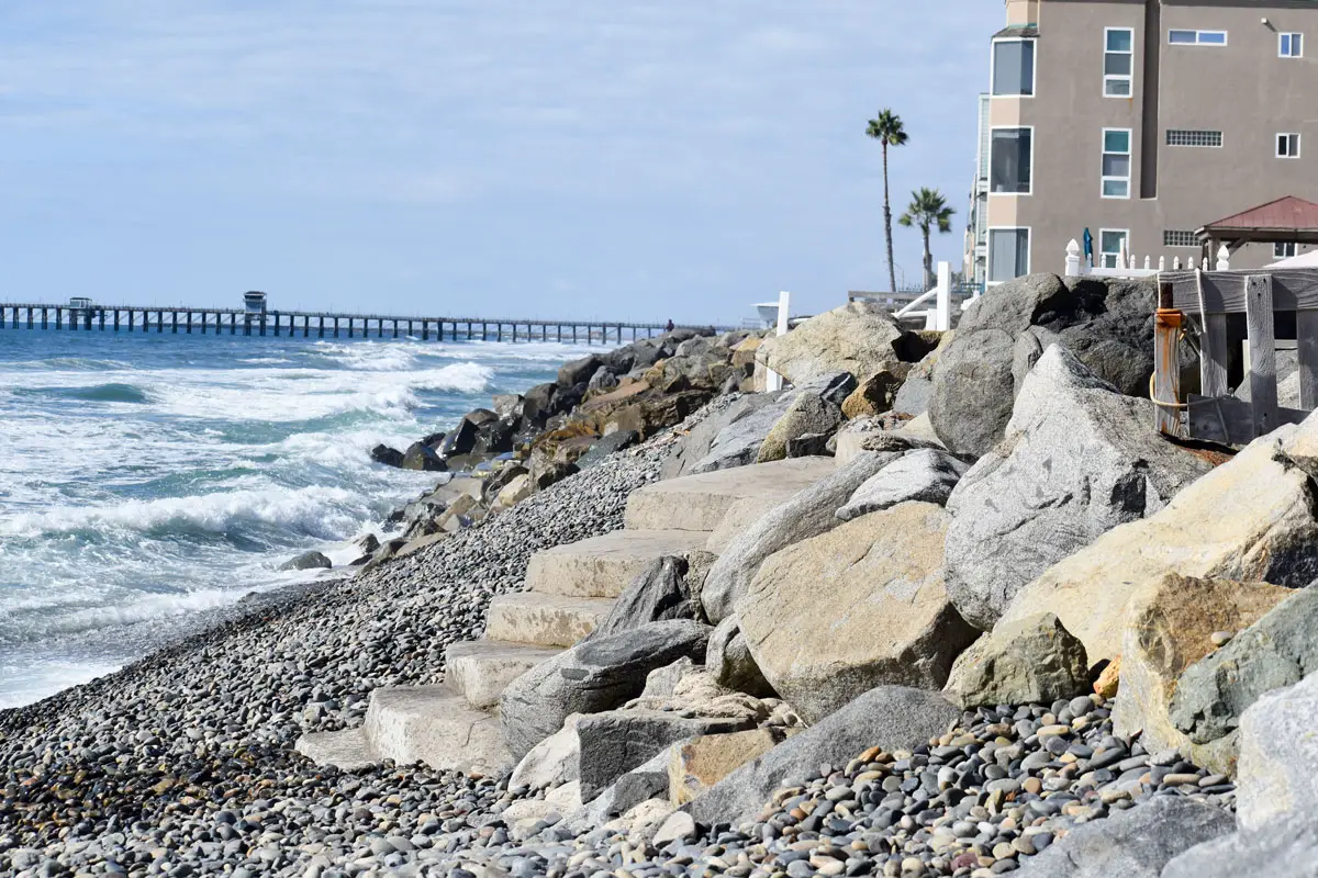 Nine illegal private stairways are set to be removed as part of repair work to a 700-foot seawall along Oceanside’s coastline. Photo by Samantha Nelson
