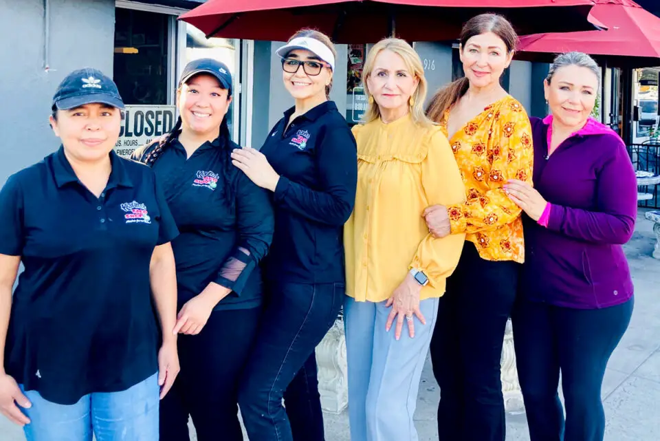 The women of Karina’s Taco Shop in Leucadia (pictured from left) are Hilda, Rosalinda, Elizabeth, Inel, Karina and Mayra. The family-owned restaurant will close by mid-November. Photo by David Boylan