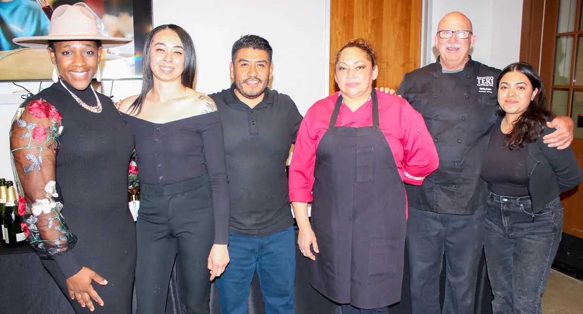 TERI’s Ivan Lucas (center), Food & Beverage Director, Chef Dan Cannon, and Café Team (left to right) Melody, Lexi, Maria, and Carla. Photo by Rico Cassoni