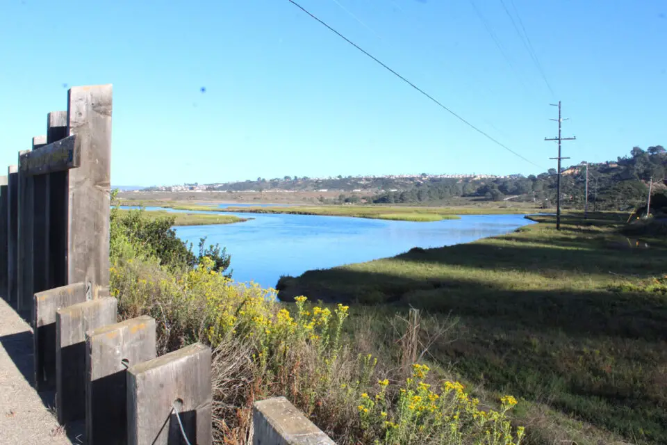 Del Mar officials recently approved plans to extend the River Path along the San Dieguito Lagoon another 2,000 feet southeast of the Old Grand Avenue Lookout, shown Thursday. Photo by Laura Place