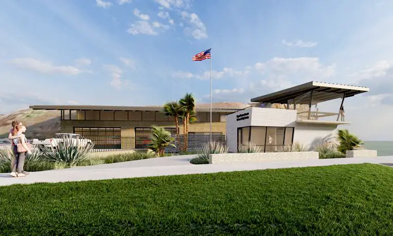 A rendering of the updated design for the Marine Safety Center at Fletcher Cove Park in Solana Beach was presented Nov. 8 to the City Council. Courtesy rendering