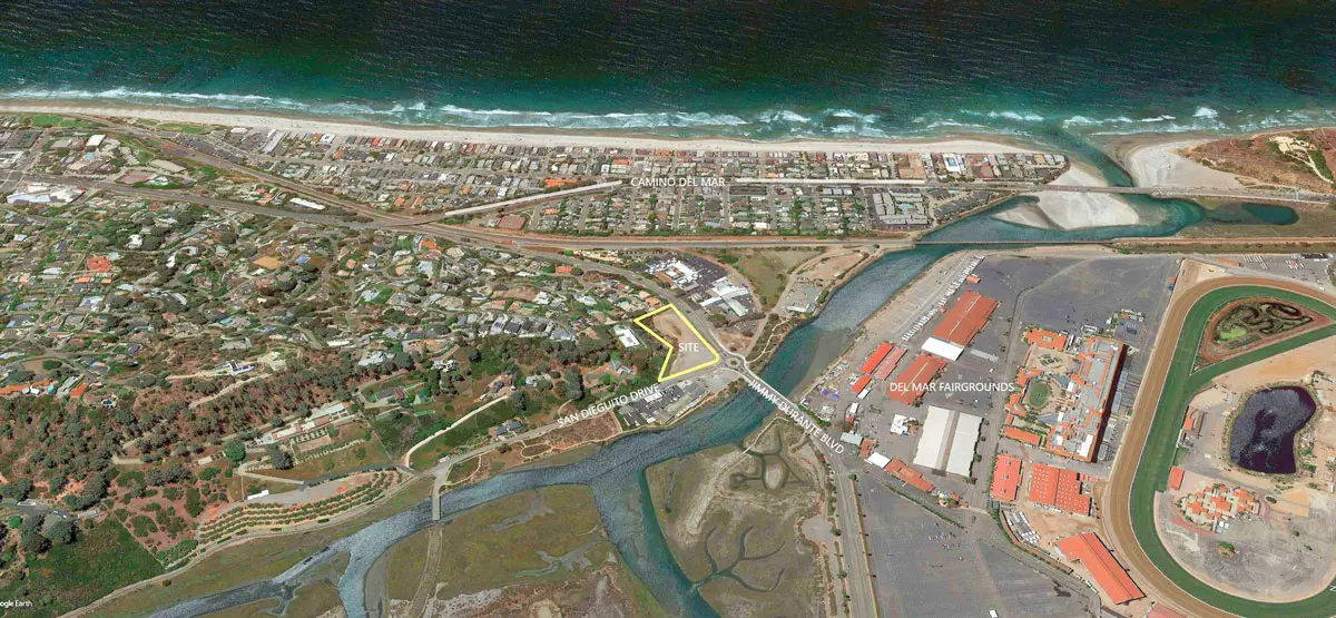 An aerial view of the Watermark Del Mar project site. Courtesy photo