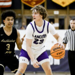 Lancers junior guard Jake Hall leads the team in scoring with an average of 20 points per game. Photo by Justin Fine