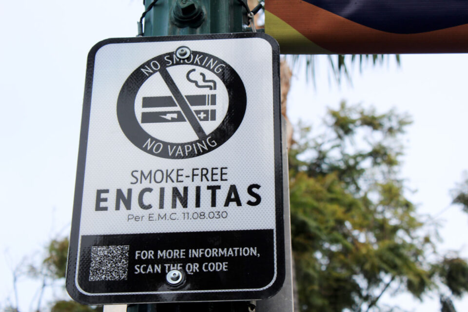 No smoking signs were installed at locations across the city to remind residents of the city's ban on smoking in public places. Photo by Jordan P. Ingram