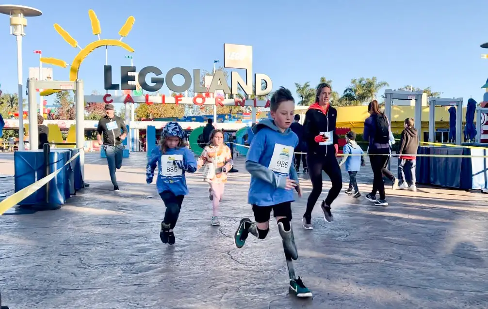 Jude Rinard competes in the Kids Marathon Mile on Jan. 13 at Legoland in Carlsbad. Photo by Finisher Pix/In Motion Events