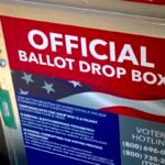 A ballot drop box at the Encinitas Chamber of Commerce office along Encinitas Boulevard. Voters can cast their ballots in person or drop them off at multiple locations in San Diego County. Photo by Laura Place