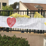 A sign hangs from the front of Carmel Creek Elementary school in Solana Beach shortly after the firing of Lisa Busalacchi-Ryder. Courtesy photo