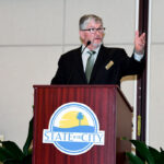 Mayor Tony Kranz speaks during the State of the City address on March 21 in Encinitas. Photo by Darren Lazarus