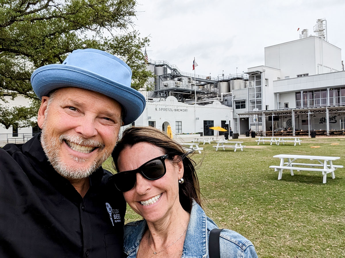 Jeff and Julie Spanier at K. Spoetzl Brewery, Shiner, Texas. Photo by Jeff Spanier