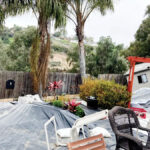 A failing slope behind the backyards of several homes along Trieste Drive has caused slow-moving landslides since 2020, homeowners say. Courtesy photo/NBC7