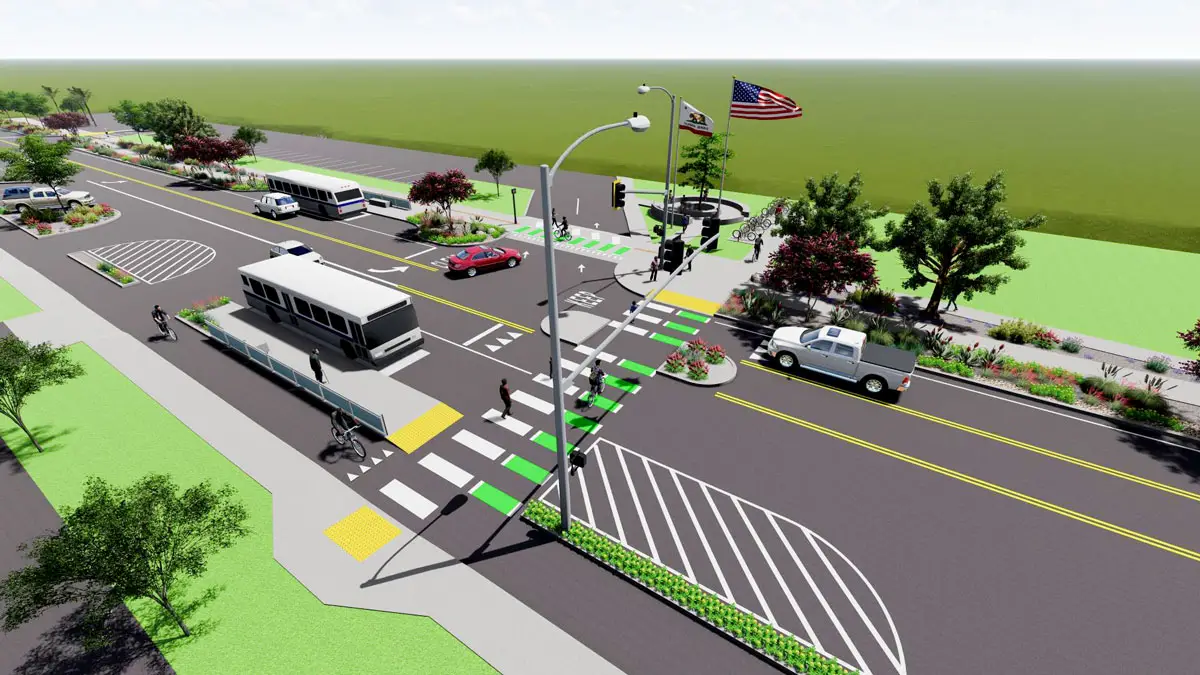 A rendering of the new roadway improvements along Santa Fe Drive in Encinitas. Courtesy photo