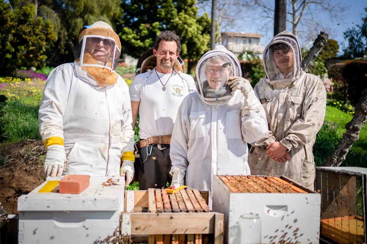 From left to right, Tony Kranz, James McDonald, Wes Leffingwell and Conor Kelly are active members of North County’s beekeeping community. File photo/The Coast News