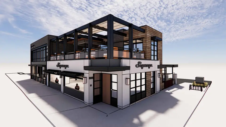 A rendering of a new two-story restaurant replacing the former Beachside Bar and Grill in Encinitas. Courtesy photo