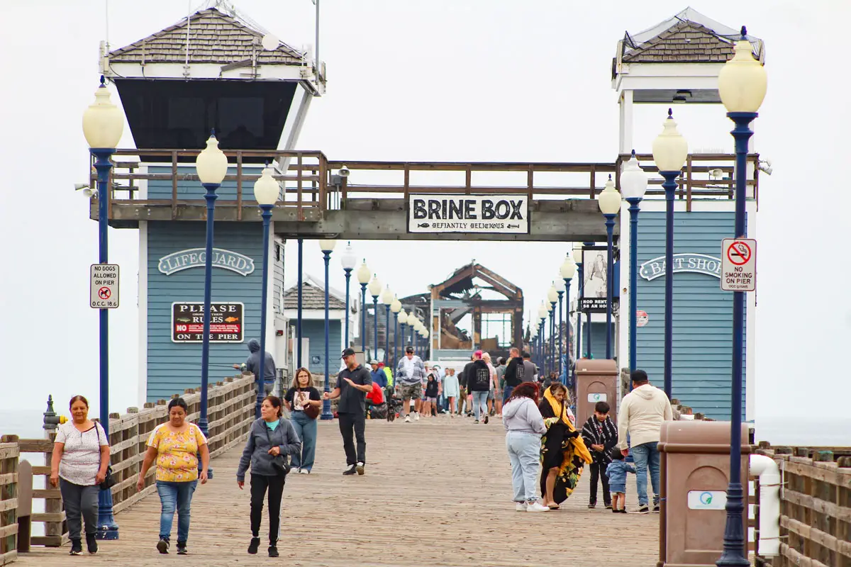 Residents and visitors can still access most of Oceanside Pier as the city begins fire-damage repairs. Photo by Samantha NelsonResidents and visitors can still access most of Oceanside Pier as the city begins fire-damage repairs. Photo by Samantha Nelson