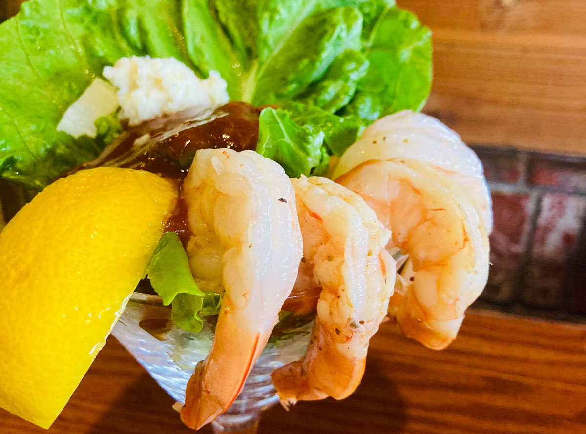 Crazy good shrimp cocktail at Mr. Peabody's in Encinitas. Photo by David Boylan