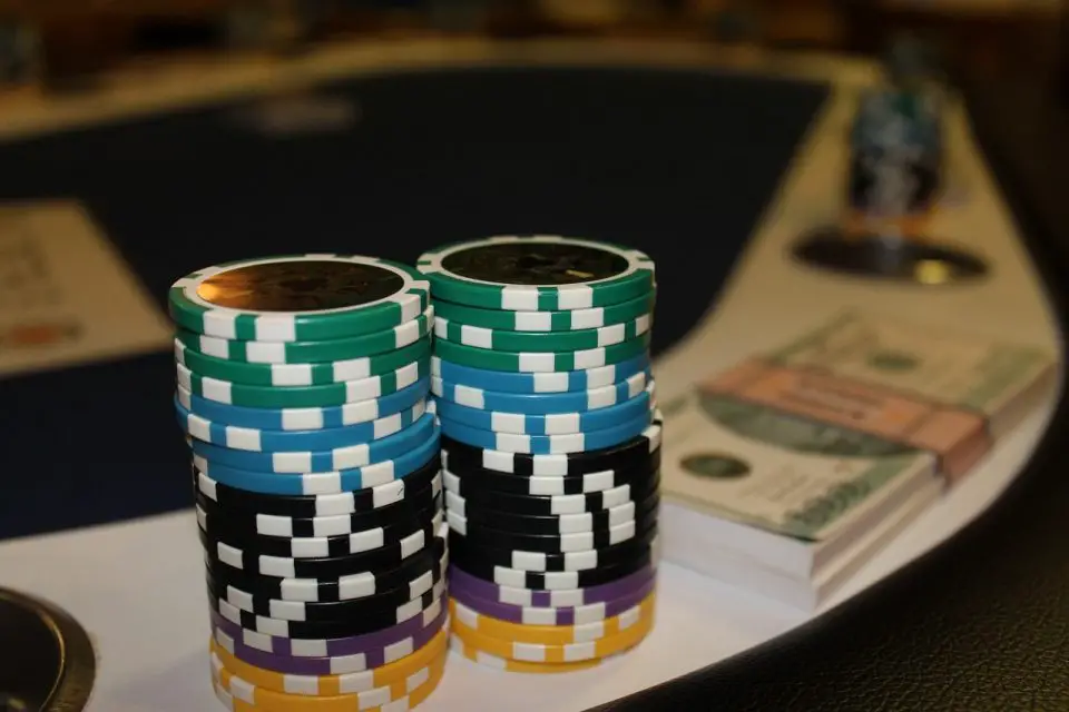 poker chips, money