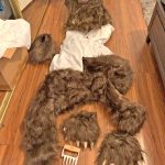 The bear costume allegedly used by the suspects was found in their home. Courtesy photo