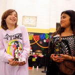San Elijo Middle School sixth graders Hunter Martin, left, and Cali Ramirez made lanterns in their art class for the school’s Día de los Muertos event. Photo by Leo Place