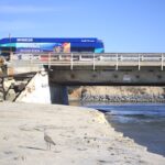 The proposed Camino Del Mar bridge project will make the bridge longer, wider and higher, add a new sidewalk on the east side, and add more pedestrian lookouts. Photo by Leo Place