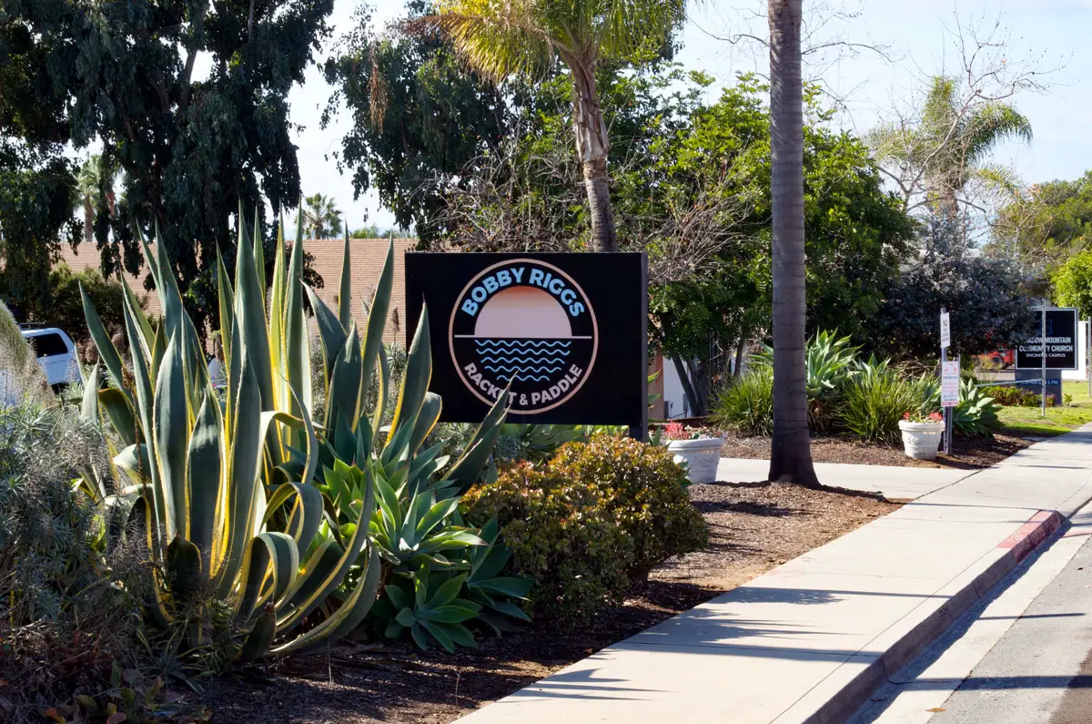Bobby Riggs Racket and Paddle Club in Encinitas, a popular hub for local pickleball enthusiasts, has drawn excessive noise complaints from neighbors. Photo by Walker Armstrong