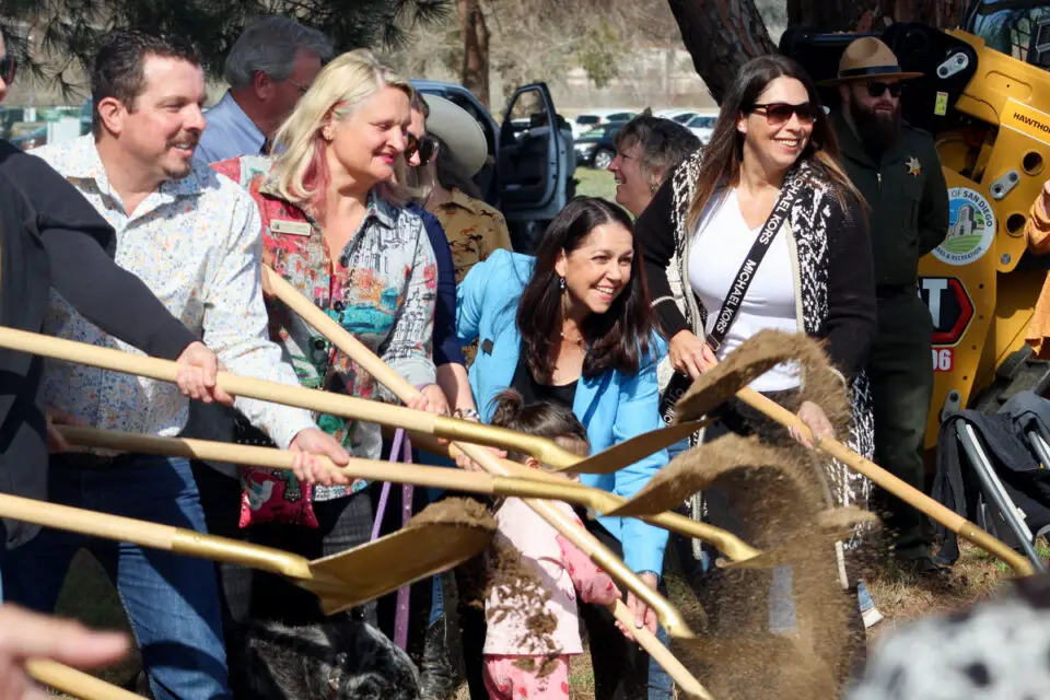 Officials with the County of San Diego and Bonsall Unified School District celebrated the Feb. 18 groundbreaking of Bonsall Community Park. Photo by Samantha Nelson