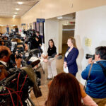 Deputy District Attorney Maura Duffey speaks to reporters Wednesday after the arraignment of murder suspect Yolanda Olejniczak Marodi. Courtesy photo/DA's Office
