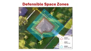 The new vegetation management ordinances set specific requirements for clearing vegetation for specific distances from the home, defined as Zones 0, 1 and 2. Courtesy City of Vista