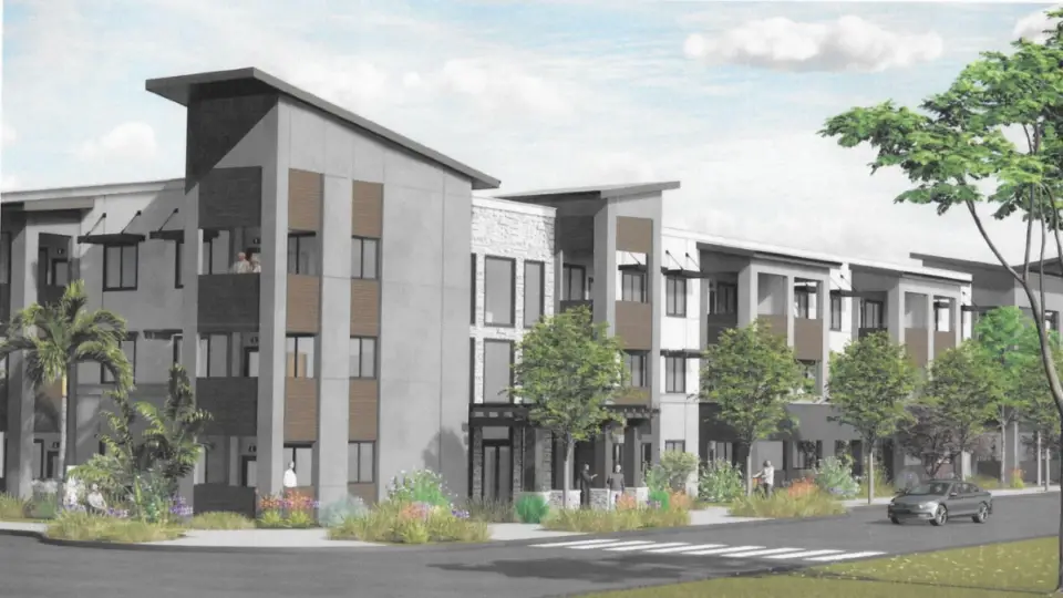 A rendering of the proposed 52-unit affordable Richmar Senior Village development in San Marcos. Courtesy National Core/RRM Design Group