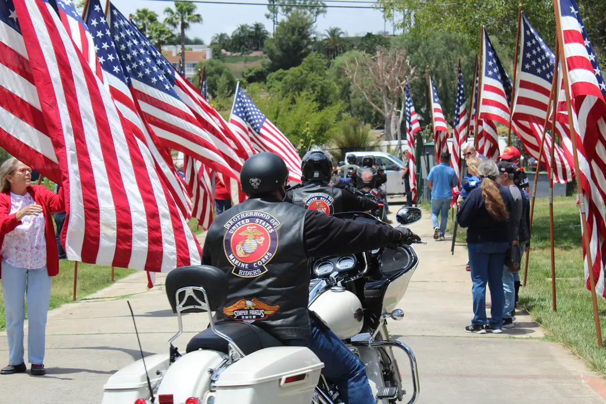 The Brotherhood of Marine Corps Riders attended a Memorial Day ceremony on May 26 in Fallbrook. Photo by Samantha Nelson