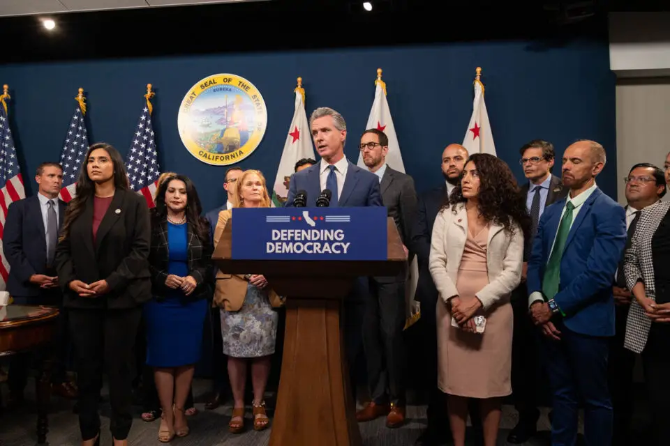 Gov. Gavin Newsom defended a Democrat-led redistricting plan as a safeguard against election interference after GOP lawmakers called it unconstitutional. Courtesy photo