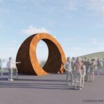 The Carlsbad Arts Commission approved designs last week for a sculpture called “The Ring” by artist Gordon Huether, shown in renderings, planned for Veterans Memorial Park. Courtesy City of Carlsbad and Gordon Huether Studios