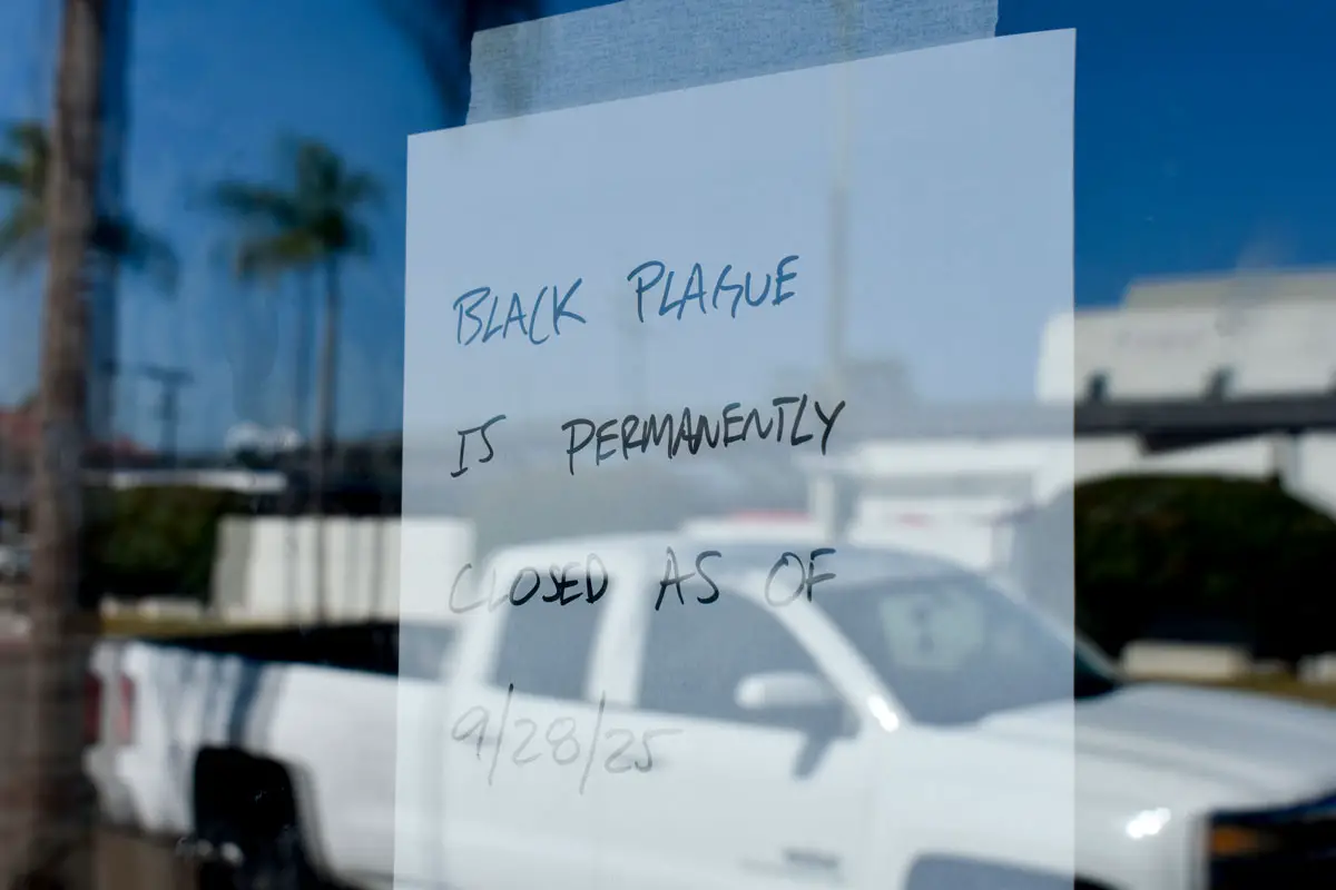 The gothic-themed Black Plague Brewing permanently shuttered its Oceanside and Escondido locations on Sept. 28, marking the end of an eight-year run in North County’s craft beer scene. Photo by Samantha Nelson