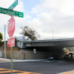 The Chestnut Avenue underpass beneath Interstate 5 in Carlsbad is the focus of a $400,000 public art project. Photo by Cameron Adams
