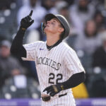 Rockies outfielder Mickey Moniak, of Encinitas, celebrates after hitting a solo home run in May against the Yankees. Screenshot/MLB