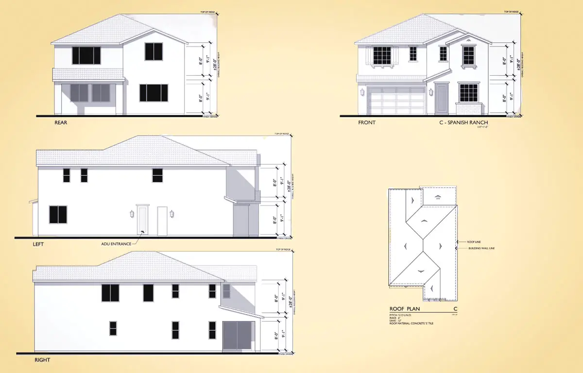 Plans for the Monte Vista Residential project call for two deed-restricted affordable units and 16 homes with attached accessory dwelling units. The Coast News graphic/City of Vista