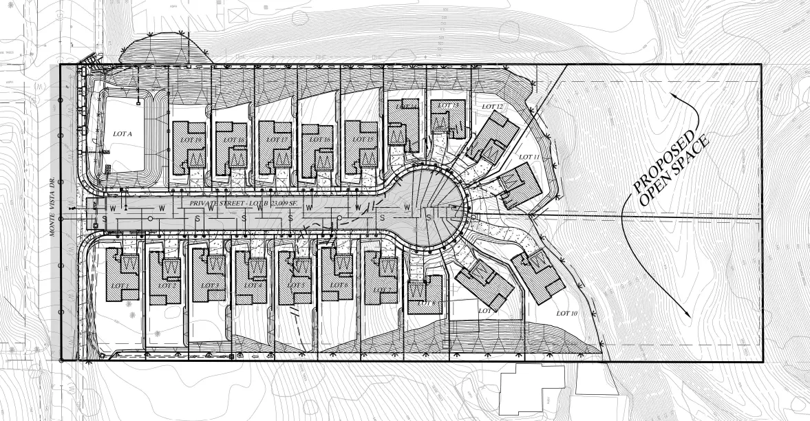 Project plans for the proposed Monte Vista Residential project featuring 19 two-story homes directly east of Monte Vista Elementary School. Courtesy image/City of Vista