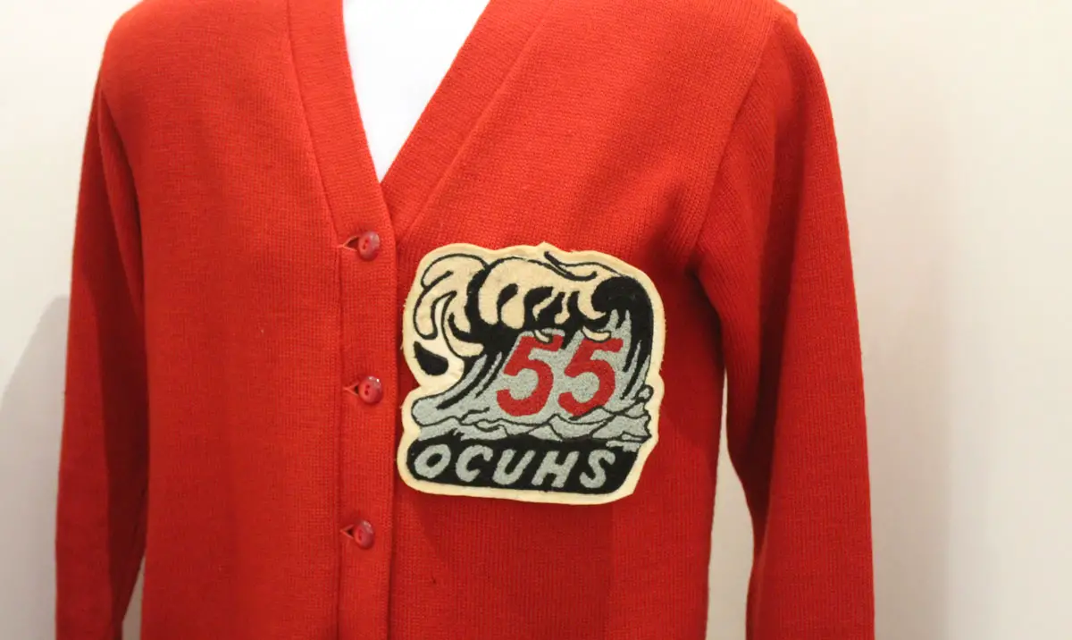 An old Oceanside high school letterman jacket. Photo by Samantha Nelson