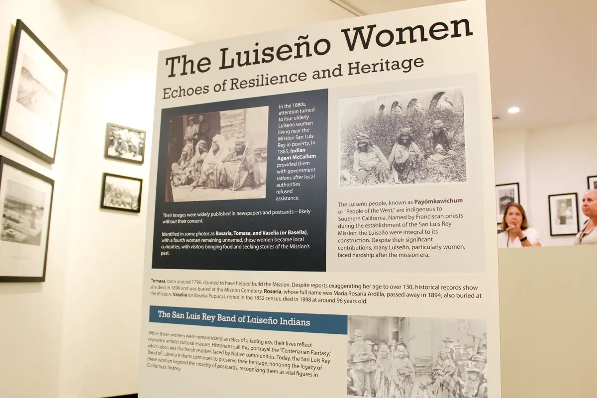 Panels on display at the new Oceanside History Center recall the decades of growth and change in the city in chronological order. Photo by Samantha Nel