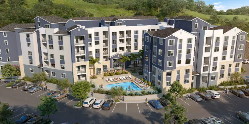A rendering of the 120-unit Sage Canyon Apartments project on El Camino Real. Courtesy photo