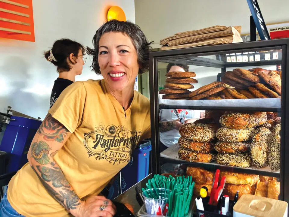 Cheryl Storms is chef-owner at New Wave Bagel on N. Coast Highway in Leucadia, a strong addition to North County’s improving bagel scene. Photo by David Boylan