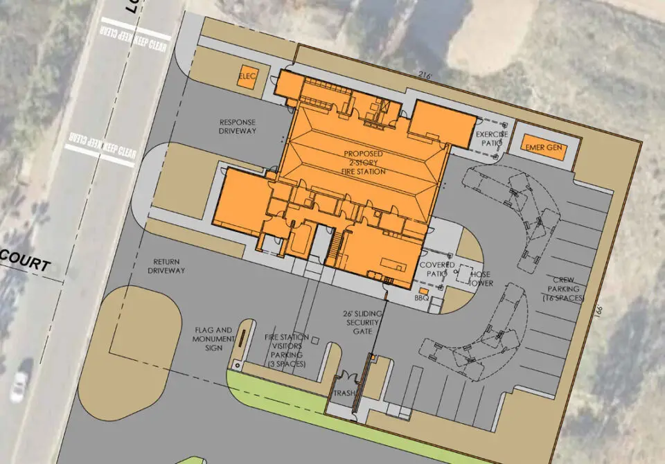 A preliminary concept submitted by PBK Architects as part of its proposal for what a permanent Fire Station 6 might look like, courtesy of the City of Encinitas