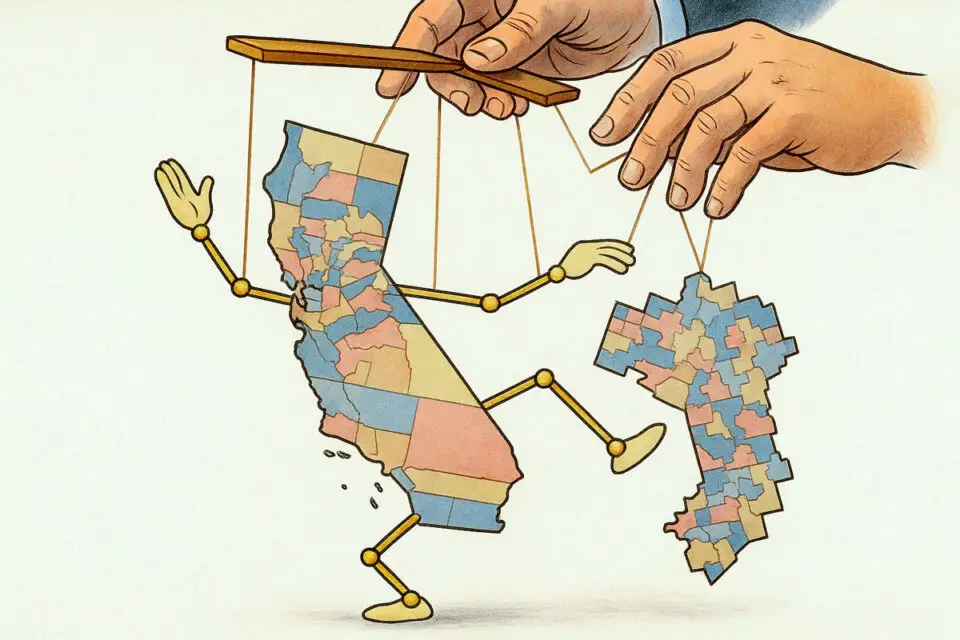 Proposition 50 could undermine California’s independent redistricting process. The Coast News graphic/AI