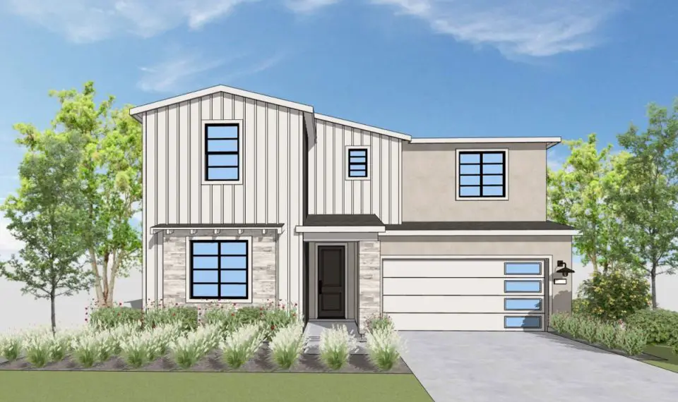A rendering showing one of the proposed home designs within the 27-home Ocean Bluff project in Encinitas. Courtesy photo/Kevin L. Crook Architect Inc.